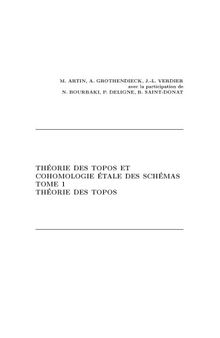 SGA 4 - 3: Theorie des topos et cohomologie etale des schemas