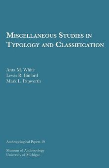 Miscellaneous Studies in Typology and Classification