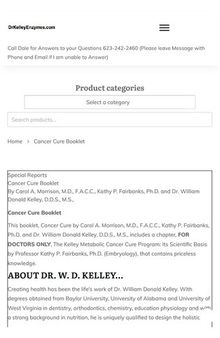 Cancer Cure Booklet by William Donald Kelley