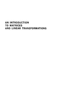 An Introduction to Matrices and Linear Transformations