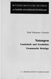 Natangen : Landschaft und Geschichte ; gesammelte Beiträge