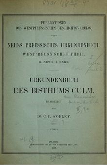 Urkundebuch des Bistums Culm