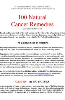 100 Natural Cancer Remedies (How and Why they work) - Perfect Health Foundation