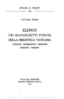 Elenco dei manoscritti turchi della Biblioteca Vaticana