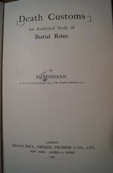 Death Customs: An Analytical Study of Burial Rites