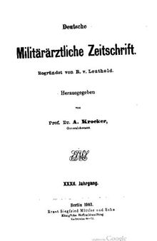 Deutsche Militärärztliche Zeitschrift