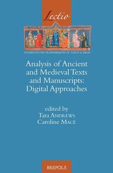 Analysis of Ancient and Medieval Texts and Manuscripts: Digital Approaches (Lectio)