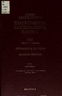 Hermannus de Runa, Sermones festivales ; curante CETEDOC (Series A, Formae) (Latin Edition)