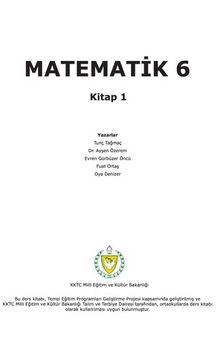 Matematik 6. Kitap 1
