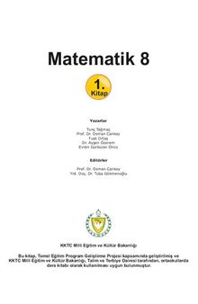 Matematik 8. 1. Kitap