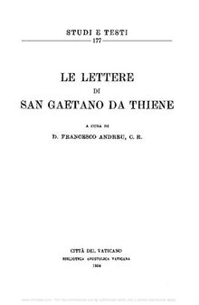 Le lettere di san Gaetano da Thiene