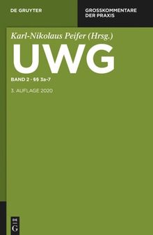 UWG: Band 2 §§ 3a-7