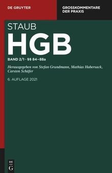 Handelsgesetzbuch: Band 2/1 §§ 84-88a