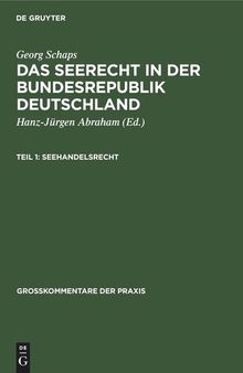 Das Seerecht in der Bundesrepublik Deutschland: Teil 1