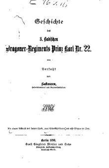 Geschichte des 3. Badischen Dragoner-Regiments Prinz Karl Nr. 22