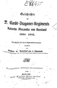 Geschichte des 2. Garde-Dragoner-Regiments Kaiserin Alexandra von Russland 1860 - 1902