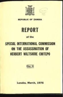 Report of the Special International Commission on the Assassination of Herbert Wiltshire Chitepo