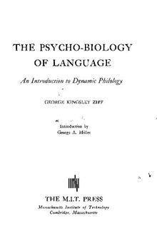 The Psycho-Biology of Language: An Introduction to Dynamic Philology