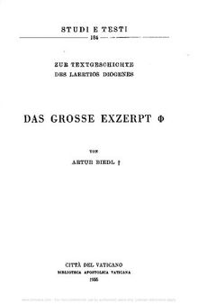 Zur Textgeschichte des Laertios Diogenes