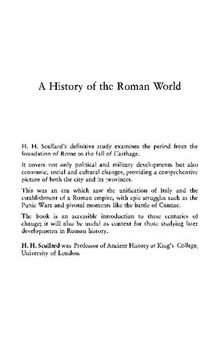 A History of the Roman World 753-146 BC