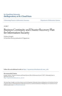 Business Continuity and Disaster Recovery Plan for Information Security
