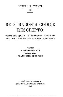 De Strabonis codice rescripto, cuius reliquiae in codicibus vaticanis vaticano greco 2306 et 2061 a servatae sunt
