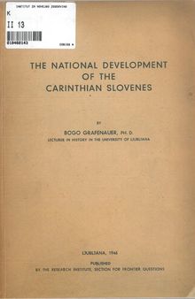 The National Development of the Carinthian Slovenes