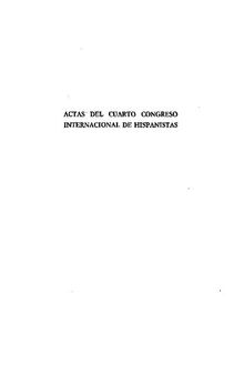 Actas del Cuarto Congreso de la Asociación Internacional de Hispanistas : celebrado en Salamanca, agosto de 1971