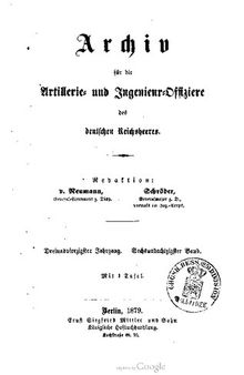 Archiv für die Artillerie- und Ingenieur-Offiziere des deutschen Reichsheeres