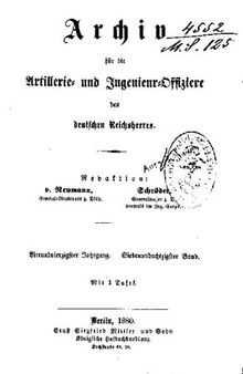 Archiv für die Artillerie- und Ingenieur-Offiziere des deutschen Reichsheeres