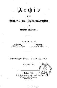 Archiv für die Artillerie- und Ingenieur-Offiziere des deutschen Reichsheeres