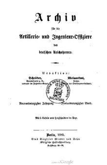 Archiv für die Artillerie- und Ingenieur-Offiziere des deutschen Reichsheeres