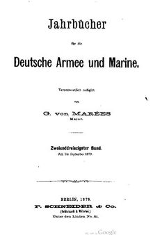 Jahrbücher für die Deutsche Armee und Marine / Juli bis September 1879