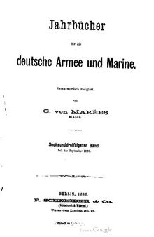 Jahrbücher für die Deutsche Armee und Marine / Juli bis September 1880