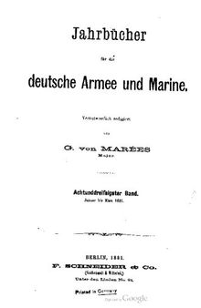 Jahrbücher für die Deutsche Armee und Marine / Januar bis März 1881