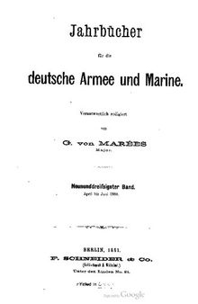 Jahrbücher für die Deutsche Armee und Marine / April bis Juni 1881