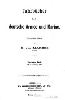 Jahrbücher für die Deutsche Armee und Marine / Juli bis September 1881