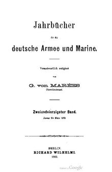 Jahrbücher für die Deutsche Armee und Marine / Januar bis März 1882