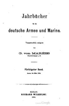 Jahrbücher für die Deutsche Armee und Marine / Januar bis März 1884