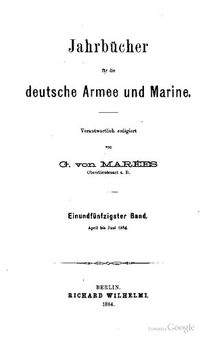 Jahrbücher für die Deutsche Armee und Marine / April bis Juni 1884