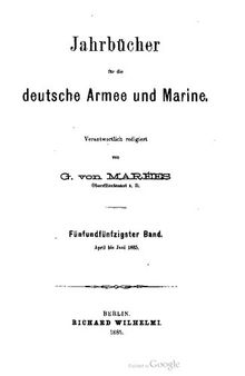 Jahrbücher für die Deutsche Armee und Marine / April bis Juni 1885
