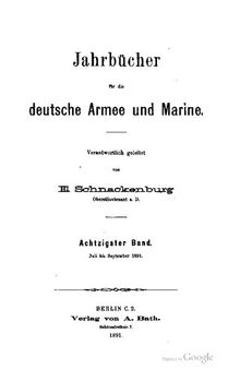 Jahrbücher für die Deutsche Armee und Marine / Juli bis September 1891