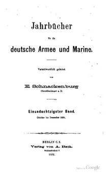 Jahrbücher für die Deutsche Armee und Marine / Oktober bis Dezember 1891