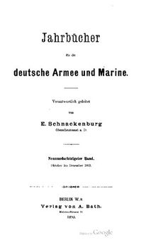 Jahrbücher für die Deutsche Armee und Marine / Oktober bis Dezember 1893