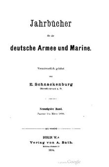 Jahrbücher für die Deutsche Armee und Marine / Januar bis März 1894