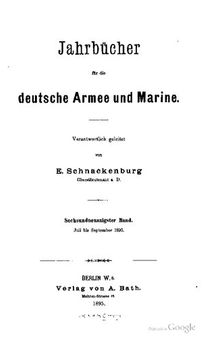 Jahrbücher für die Deutsche Armee und Marine / Juli bis September 1895
