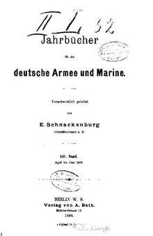 Jahrbücher für die Deutsche Armee und Marine / April bis Juni 1898