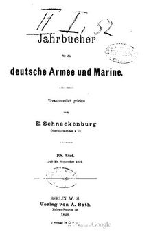 Jahrbücher für die Deutsche Armee und Marine / Juli bis September 1898