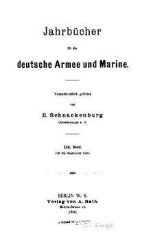 Jahrbücher für die Deutsche Armee und Marine / Juli bis Dezember 1900