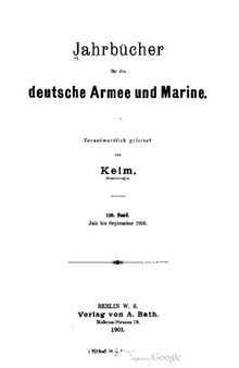 Jahrbücher für die Deutsche Armee und Marine / Juli bis Dezember 1901